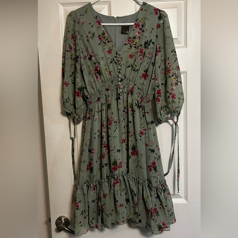 Floral Green Dress